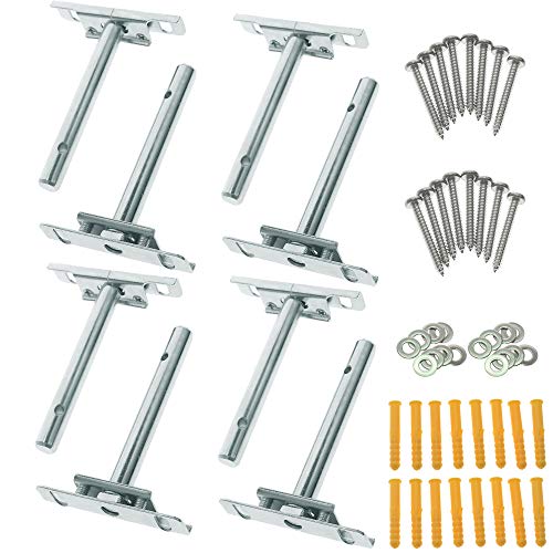 BIGTEDDY - Lote de 8 Supports de fixation Argentées Invisibles Réglables Pour étagère flottante