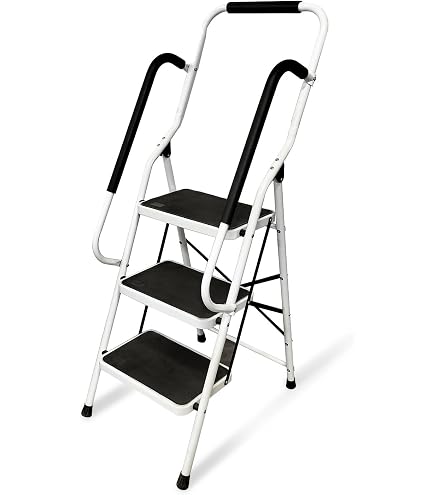 Escabeau 2 Marches Acier BM TOOLS – Hauteur Travail 47 Cm, Anti-Dérapant, Pliant Et Ultra-Stable Escabeau 2 Marches Acier BM TOOLS – Hauteur Travail 47 Cm, Anti-Dérapant, Pliant Et Ultra-Stable