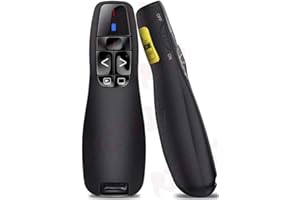 r2digital® PENNA PUNTATORE LASER WIRELESS PRESENTAZIONI PC TELECOMANDO USB 2.4GHz compatibile per PPT/Keynote/Prezi/OpenOffice/Windows/Mac OS/Linux