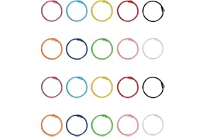 QEQSHQO 20 pièces Anneaux de Livre Colorés, Anneaux de Reliure en Métal, Classeurs à Anneaux, Bristol Reliure, Porte Livre pour Scrapbooking et Organisation (30mm) (Multicolore)