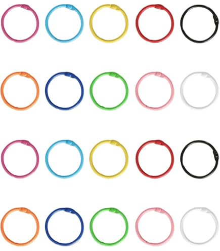 20 Anelli Metallici Per Rilegatura - Diametro 20mm, Nichelati - Per Fogli, Quaderni, Chiavi, Album