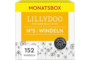 LILLYDOO Pieluchy przyjazne dla skóry rozmiar 5 (11-16 kg), pudełko miesięczne (152 pieluchy) (FSC-Mix)