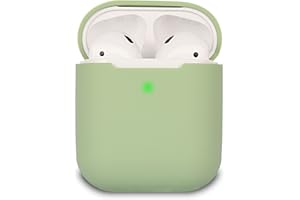 KOKOKA Schutzhülle Hülle Kompatibel mit AirPods 2, Silikon Schutzhülle Hülle für AirPods 2, LED an der Frontseite Sichtbar, Matcha Green