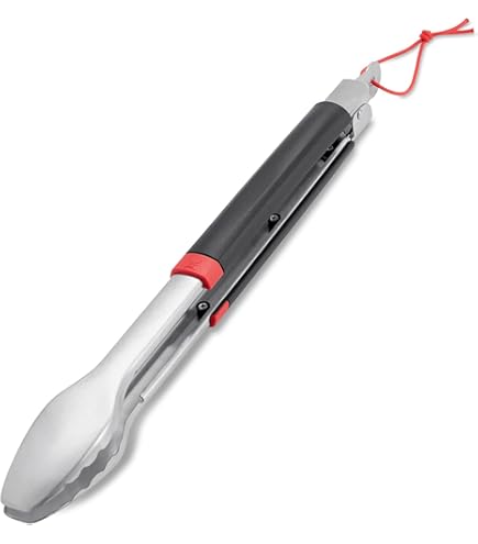 Provento - Draaibare grilltang van roestvrij staal, 38 cm lang, voor koken en barbecueën