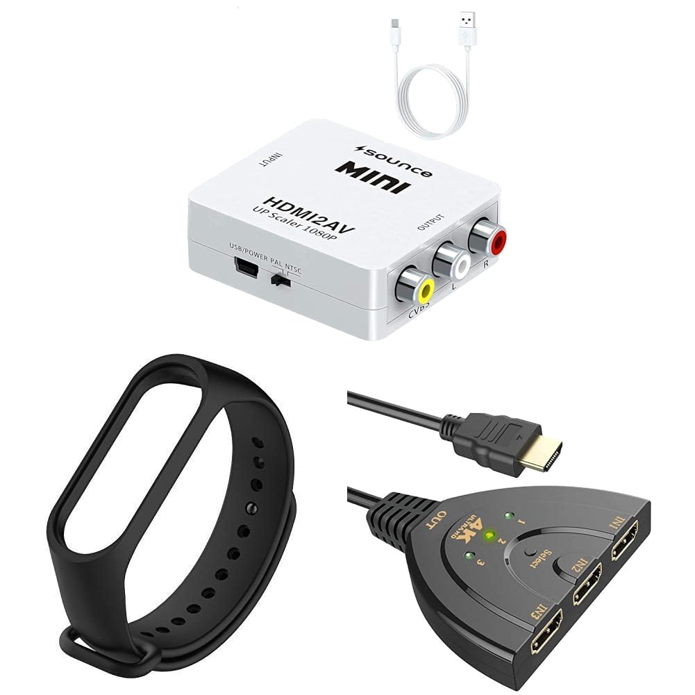 Sounce HDMI to RCA,HDMI to AV, 1080P HDMI to 3RCA CVBS AV Composite Video Audio Converter Adapter Su