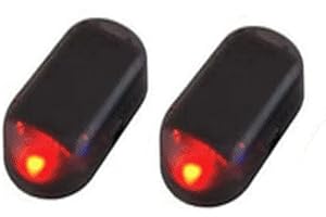 RLEHJN Auto-Alarm-LED-Licht, Alarmanlage Auto Attrappe Solar Power,Dummy-Alarm-LED-Lichter, Simuliertes Diebstahlsicherungslicht, Gefälschte Lampe Mit USB-Anschluss Für Die Meisten Autos Blau Rot