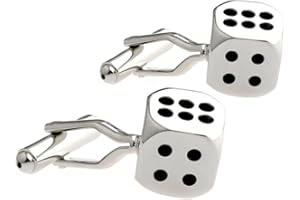 Honey Bear Bouton De Manchette de dés émail Homme Chemise Poignet Col En Acier Inoxydable Mariage Cadeau，Dés chanceux，Lucky Dice