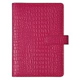 Exacompta Exatime SAD 17 light Baby Croco 74358E - couverture avec un grain croco -  Septembre 2018 à Décembre 2019 - fermeture avec un bouton magnétique - 14x19 cm - coloris fuchsia