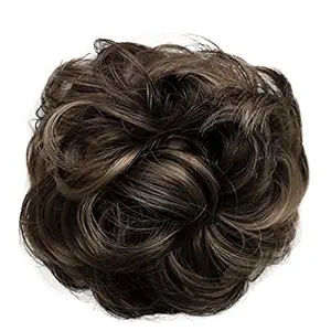 brown mix 32AH12 : PRETTYSHOP Scrunchie Scrunchy Bun Up Do Hair piece Hair Ribbon Ponytail Extensions Wavy Curly or Messy brown mix 32AH12