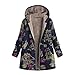 Produktbild TianWlio Jacken Parka Mäntel Herbst Winter Warme Jacken Strickjacken Damen Mäntel Winter Warme Outwear Floral Mit Kapuze Drucken Taschen Vintage Übergroße Mäntel S