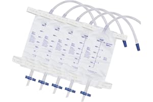 FUNCHIC 5pcs 500ml Leg Bag Urinary Drainage Bag, Urine Collection Bag with Tubing, Anti-Reflux Valve, Cloth Straps, Easy Drain (500ml)