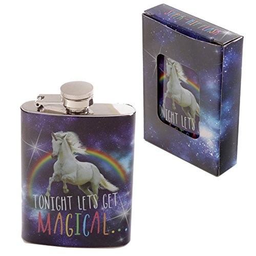 Cooler Flachmann "Einhorn" aus lebensmittelechtem Edelstahl - Nicht für Mikrowelle und Spülmaschine geeignet