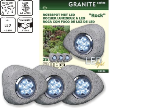Elro RS306 3 x LED-Steinleuchten mit je 2 m Zuleitung + 2 m Netzadapter - 2