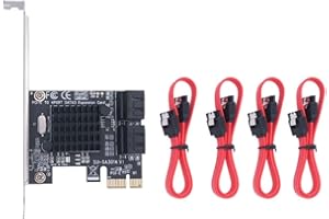 WANGCL PCIE SATA Card 4 Ports 6 Gbps SATA 3.0 PCIE Card with 4 SATA Cables mounting Bracket and Heat sinks