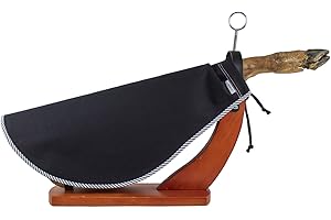 DISELIO Cubre Jamón Negro con Vivo de Rayas al rededor, con forma redondeada. Protector para Jamón o Paletilla (C-J-Negro_Rayas)