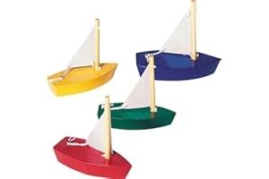 Ameisenkeks® 4 x kleine Segelboote aus Holz 4er Set - für Deko, Spiel & Spaß