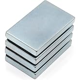 &Ccedil;ok G&uuml;&ccedil;l&uuml; Neodyum Dikd&ouml;rtgen Mıknatıs 40x25x5 mm &ndash; 4 Adet Set, N35 Manyetik Bloklar &ndash; End&uuml;striyel, Sanayi ve Hobi Kullanımı -