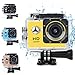 Produktbild HWUKONG wasserdichte Kamera für Kinder, Digitalkamera, Spielzeug für Jungen Mädchen Urlaub Geburtstagsgeschenk mit 2,0-Zoll-LCD-Display, HD 720P Outdoor wasserdichte Sportkamera,Yellow