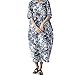 Produktbild Frauen Damen lose Druck Rundhalsausschnitt Baumwolle langes Kleid Größe BU / 5XL