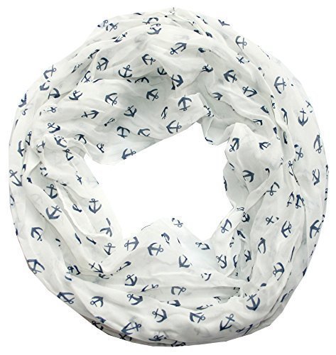 Preisvergleich Produktbild Anker Marine Damen Seide Loop Schal (weiß blau)