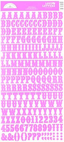 Monochromatic Doodlebug Designs Love Letters Card Stock Stickers, Bubblegum