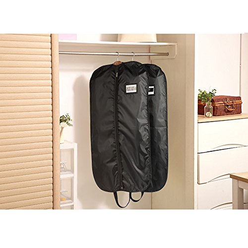 Ecooe 2 x Schwarz Kleidersack Polyester Kleiderhülle Kleiderschutz Aufbewahrung 110 × 60 cm - 7
