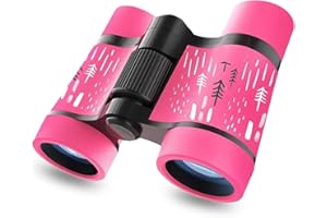 Anmete Binoculars for Kids 4 Times Children Binoculars Toy Compact Binoculars for Bird Watching Outdoor Explorer Shockproof Children Binoculars Safari Adventure Educational Binoculars Kids Age 3-12