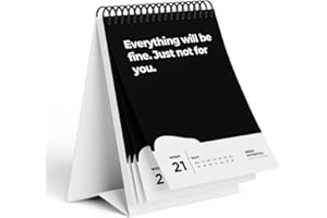 ZERO POTENTIAL Kalendarz demotywacyjny 2026 – tygodniowy kalendarz biurkowy z 52 demotywującymi cytatami (w języku angielskim, kalendarz biurkowy)