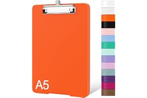 Piasoenc Piccolo portablocco con contenitore, portablocco A5 con portapenne, portablocco in plastica con clip a basso profilo, per infermieri, insegnanti, avvocati, arancione