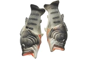 Diabolical DP1241L Fishy Feet - Trouts - Weird Fish Flip Flops, Fish Sliders, Funny Gifts for Women and Men, Novelty Gifts, Funny Fishing Gifts for Men, Gifts for Fisherman, Dad Gift