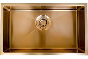 Essebagno Luisa évier 1 grande cuve seule 76x45 en inox cuivre brossé