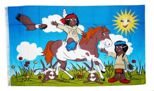 Preisvergleich Produktbild Flagge Fahne Indianerkinder 90 x 150 cm