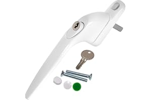 HOMESECURE X10 uPVC Window Handle Inline White Double Glazed Universal Espag Replacement uPVC Window Handles - White - Pack of 10