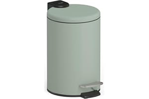 stardis 3 Liter Treteimer Edelstahl Pastell grün matt mit Absenkautomatik Klappdeckel leise schließend Softclose mit Inneneimer Kosmetikeimer Mülleimer Abfalleimer Badezimmer