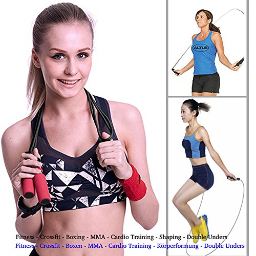 Springseil Speed Rope, Homello Sport Jump Rope – Verstellbare Drahtseil – Kugellager – Weicher Griffe – Beste Fitness Seilspringen für Abnehmen Fat Burning Übungen, Boxen, Crossfit WOD, MMA, Workout, Boxer, Double Under und Cardio Training, für Kinder und Erwachsene - 7