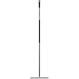 Fiskars Rechen mit 14 Zinken, Breite: 36 cm, Gehärtete Borstahlzinken/Aluminiumstiel, Schwarz/Grau, Ergonomic, 1000652