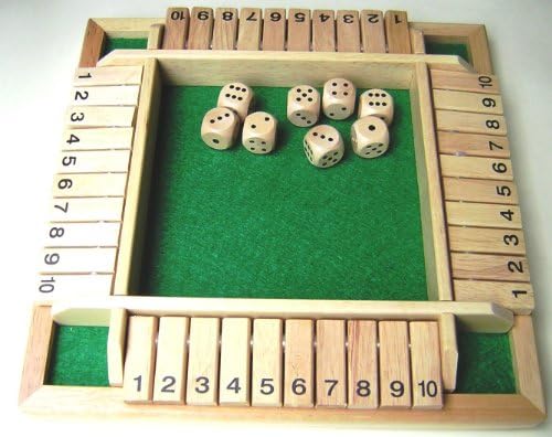SHUT THE BOX GAME. FOR 2 to 4 PLAYERS. WOODEN