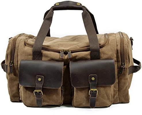 Man Large Capacity Canvas Handbag/Cross Body Bag/Luggage Bag9133 (Coffee)