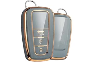 HIBEYO Inteligentne etui na kluczyki samochodowe pasuje do Toyoty, etui na klucze, silikonowe etui ochronne do Toyota Corolla RAV4 Corolla Camry CH-R Yaris Prius, górna część kluczy, etui na klucze, 3