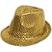 Produktbild Sofias Closet Paillette Glitzer Kostüm Filzhut Fedora Tanz MJ Silber - Damen, Gold, Einheitsgröße