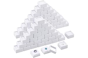 BENECREAT 70 st vit ädelsten displaybox, fyrkantig pärllåda, 29,5 mm, 16 mm tjock, plast, vattentät, stapelbar