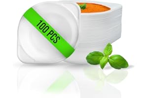 RAGO® Bol plastico blanco 100 piezas I Cuencos sopa 500 ml I Juego de Cuencos Plastico Reutilizables I Boles de plastico