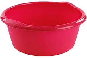 AC - Barreño Redondo - Capacidad de 15 litros - Fabricado en Polipropileno - para Lavabo, Fregadero y Bañera - Color Aleatorio (Rojo, Verde, Azul)