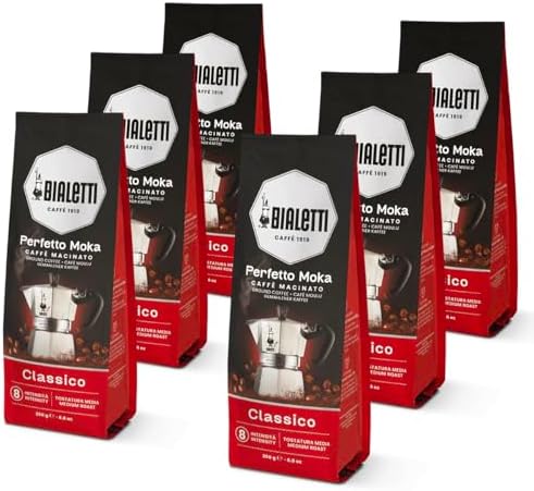Bialetti Perfetto Moka Caffè Macinato, 1.5 Kg, Classico - 6 x 250 g