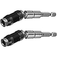 Toolcool 2 Pack Pivoting Bit Holder Magnetic Pivot Drill Bit Holder Quick Release Flexible Screwdriver Bit Holder for Tight Spaces or Corners