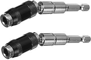 Toolcool 2 Pack Pivoting Bit Holder Magnetic Pivot Drill Bit Holder Quick Release Flexible Screwdriver Bit Holder for Tight Spaces or Corners
