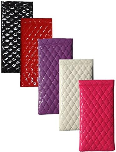 Quality Soft Glasses Case Glossy Large Sunglasses Glasses Eyewear Case. Large Specs Case Glossy QUILTED POUCH PINK