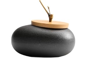 liangh Urna Funeraria,Umano Gatto Cane per Ceneri Adulti –Memoriale Cremazione,Honor con Magnifico Ceramica Urna (11×11×10cm),F