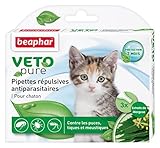 Beaphar - VETOpure, pipettes répulsives antiparasitaires - chaton - 3 pipettes