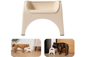 EasyEat The Premium Dog Feeding Station Perfect for Small to Medium Sized Pets Raised Dog Bowl with a Beautiful, Non-Slip Design –Elevated bowl Improves Digestion, User friendly (Beige)